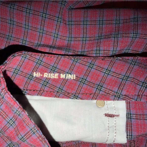 AE high rise mini Red Plaid Skirt sz 10 women’s. Lnwot. - Picture 3 of 6